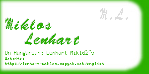 miklos lenhart business card